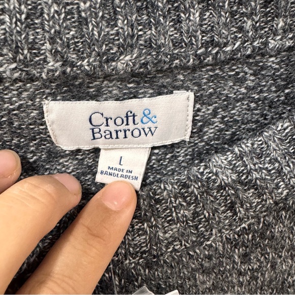 NWT Croft & Barrow Men's Charcoal Crewneck Sweater SIZE L - Picture 3 of 7